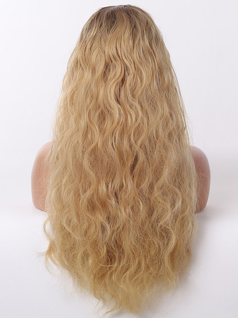 グラデーション ヌードル カール ヘア ミドル パート 合成ウィッグ 女性用 2025