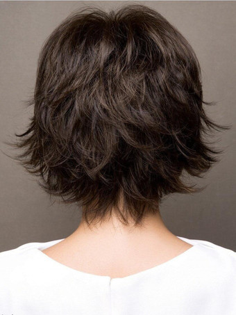 ハイライト入り前髪付きショートヘア 合成ウィッグ 女性用 2025