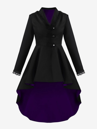 ブラック レッドレトロコスチューム女性のレースポリエステルトップオーバーコートルネサンスマリーアントワネット衣装仮面舞踏会夜会服 バーガンディ