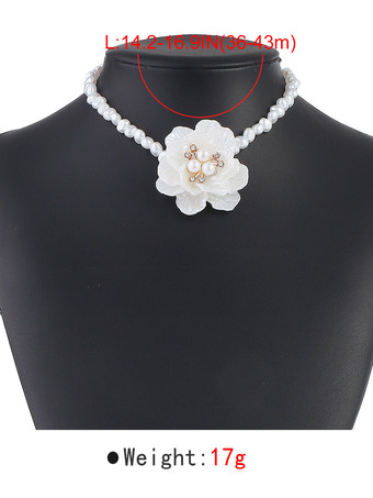 女性用カメリアとパールのチョーカーネックレス 2025