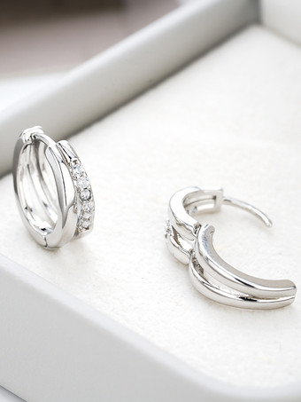 ダブルスモールサークルジルコニアイヤリング女性用 2025