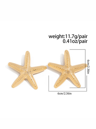 ヒトデ型オーシャンスタイルイヤリング女性用 2025