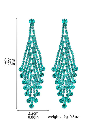 女性のための光沢のある菱形のラインストーンイヤリング 2025