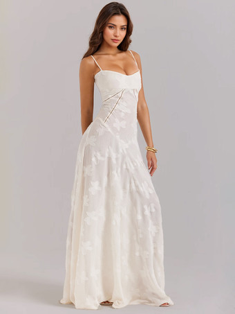 スパゲッティストラップ付きジャカードマキシドレス、レースバック、セクシーなシアーボディコンドレス、レディース 2025