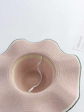 蝶結びのつばの大きい麦わら帽子 夏用 日焼け防止 ビーチハット 2025