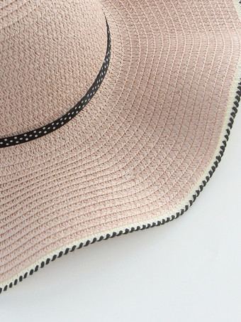 蝶結びのつばの大きい麦わら帽子 夏用 日焼け防止 ビーチハット 2025