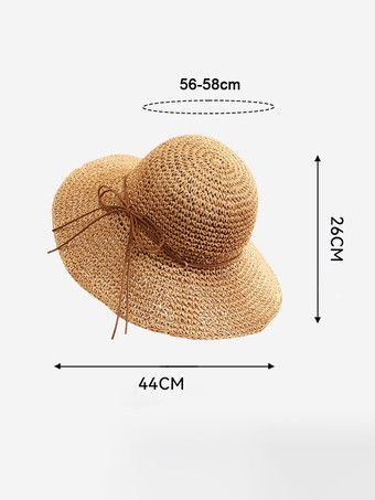つばの広いかぎ針編みの麦わら帽子、折りたたみ可能な女性用サンハット 2025