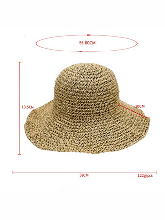 夏用編み麦わら帽子 女性用 日焼け防止 折りたたみ式 ビーチハット 2025