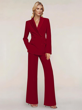 エンバーレッドブライダルマザードレス デザインネックライン 長袖 ツーピースボタン フロアレングス ゲストドレス 結婚式用