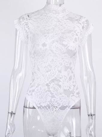 ホワイト ブラックレディースランジェリー シースルーレース シースルーテディ