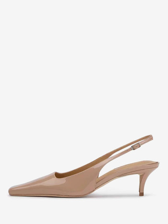 color albaricoque Zapatos de tacón alto con punta puntiaguda y tira trasera para mujer