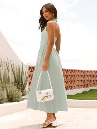 ホルター マキシ パーティードレス Aライン セミフォーマル サマードレス レディース 2025