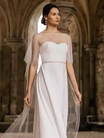 Wedding Dress Coprispalle Tulle Bianco Coprispalle Sposa