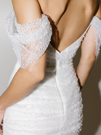 ブライダルミニドレス ショートウェディングドレス ストラップレス 半袖 シース ショートブライダルドレス