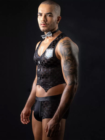 メンズ セクシー コスチューム ウェイター コスチューム トップ クラバット パンツ ナイトクラブウェア