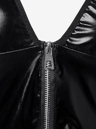 ブラックポールダンスコスチュームPUレザーセクシーコスチュームレディースナイトクラブウェア