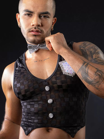 メンズ セクシー コスチューム ウェイター コスチューム トップ クラバット パンツ ナイトクラブウェア