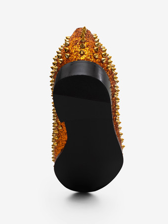 新学期向けリベットローファーシューズ メンズ ペニーローファー スパンコール グリッター リベット スパイク スリッポン プロム パーティー ウェディングシューズ