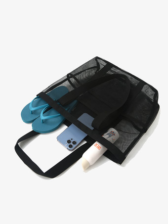 大容量メッシュビーチバッグ多機能旅行ポータブルショルダー収納バッグ2025