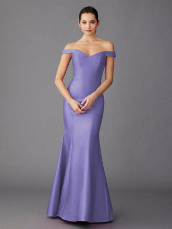 ラベンダーマザードレス スイートハートネック ノースリーブ Aライン マキシレングス ゲストドレス 結婚式用