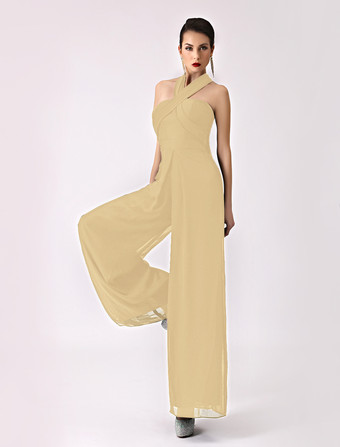 シャンパンブライズメイドドレス Aライン フォーマルドレス ノースリーブ オールインワン ブラック シフォン 結婚式 お呼ばれ 二次会 特別なネックライン マキシ丈 演奏会 バックレス ウェディングパーティードレス ウェディング