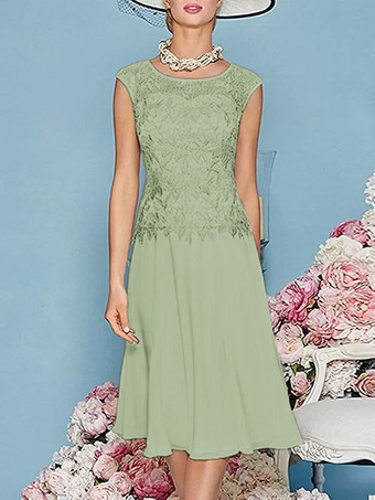 マザードレス ジュエルネック 七分袖 ティー丈 Aライン ゲストドレス 結婚式用