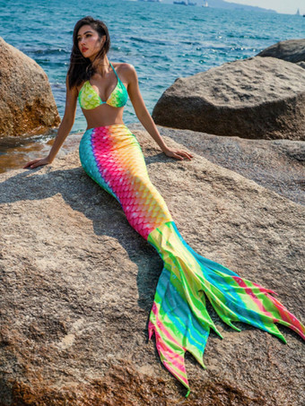 グリーン 女性用ビキニセットマーメイドサマービーチ水着