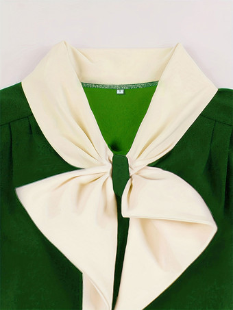 ヴィンテージドレス　1950年代オードリー・ヘップバーン風　グリーン　ツートン　半袖　二次会　お呼ばれ　発表会　ロカビリーワンピース