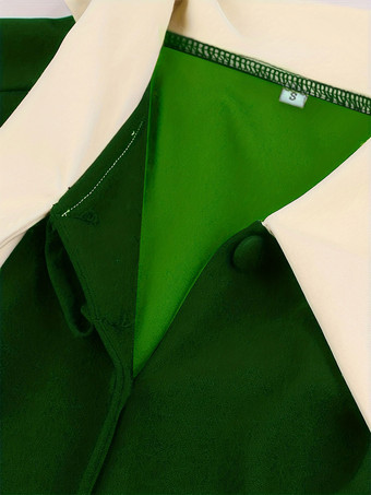 ヴィンテージドレス　1950年代オードリー・ヘップバーン風　グリーン　ツートン　半袖　二次会　お呼ばれ　発表会　ロカビリーワンピース