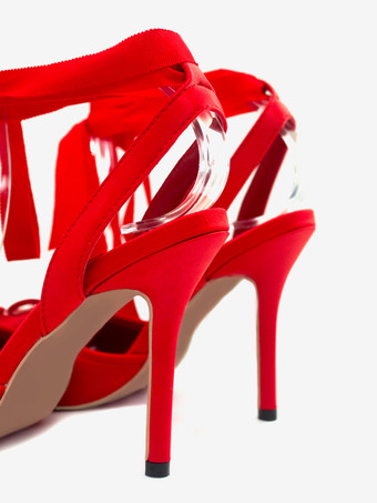 サテンハイヒール スクエアトゥ ボウ レースアップ バレエパンプス レディース 2025