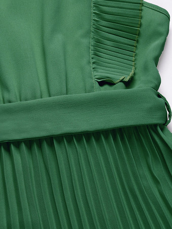 マキシドレス パープル Vネック ノースリーブ レースアップ カジュアル フロア丈ドレス