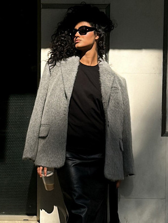 ブレザー ジャケット エクリュ ホワイト ノッチラペル 長袖 エレガントな春アウターウェア レディース 2025