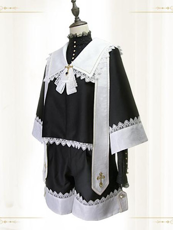 ゴスロリブルマ 黒レースストレートロリータパンツ