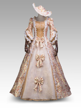 Scharlachrotes viktorianisches Rokoko-Tudor-Ballkleid inspiriert von Versailles Retro-Kostüme