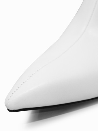 メンズブーツ ブロックヒール ブラック ポインテッドトゥ ロックスタイル ドレス ショートブーツ