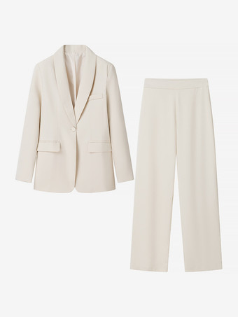 アイボリー 女性用ピンクスーツ ワンボタン カジュアル ツーピース ストリートウェア