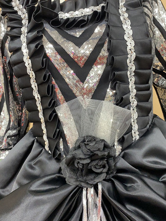 ブラック レトロ コスチューム レディース 花柄 マリー アントワネット コスチューム フリル レース ポリエステル セット ドレス 帽子 レトロ 18世紀 コスチューム バーガンディ