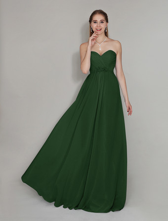 ダークグリーンブライズメイドドレス エンパイアライン フォーマルドレス シフォン ブルーのブライズメイドドレス バックレス ノースリーブ お呼ばれ 二次会 結婚式 Aライン ハートカットネック アクアグリーン ロング丈 演奏会 ウェディング ウェディングパーティードレス