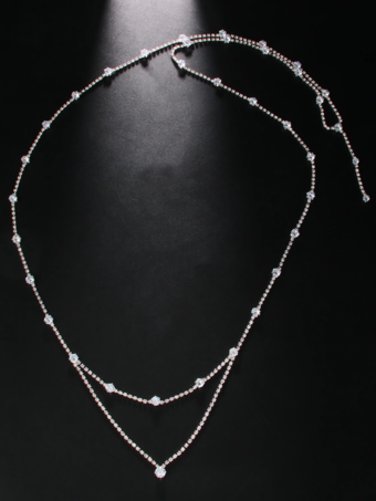 ウェディング ネックレス シルバー ラインストーン ウェディング ネックレス