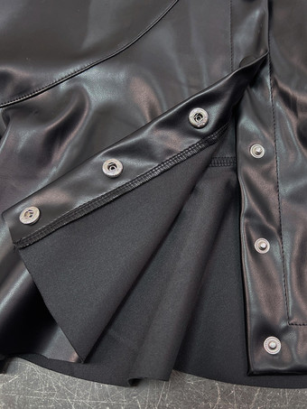 スカート ブラック ハイスリット ウエスト上げ ポリエステル セクシー 夏 ショート レディース ボトムス