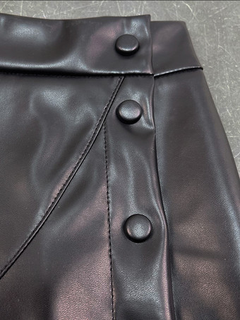 スカート ブラック ハイスリット ウエスト上げ ポリエステル セクシー 夏 ショート レディース ボトムス