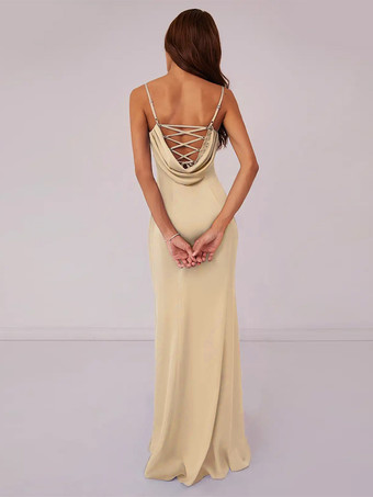 ブライズメイドドレス ボールガウン フロアレングス レースアップ ポリエステル ウェディング パーティードレス