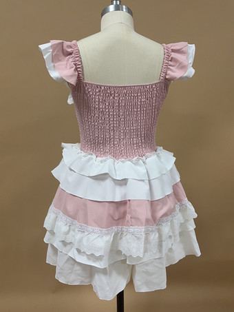 スイートロリータドレス ポリエステル ノースリーブ 蝶結び スイートジャンパー ロリータ Jsk