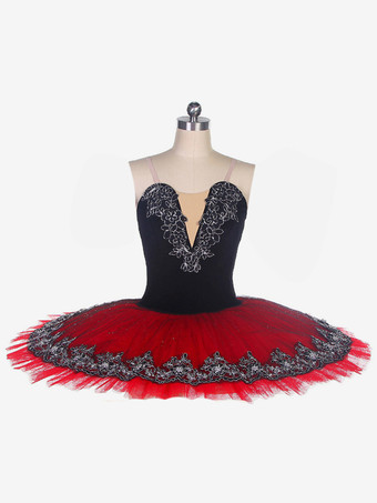 レッド バレエ ダンス衣装 レッド 大人 子供用 バレリーナ フリル レース ポリエステル ドレス ダンスウェア