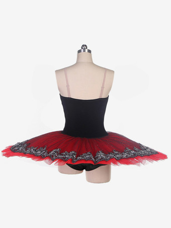バレエ ダンス衣装 レッド 大人 子供用 バレリーナ フリル レース ポリエステル ドレス ダンスウェア