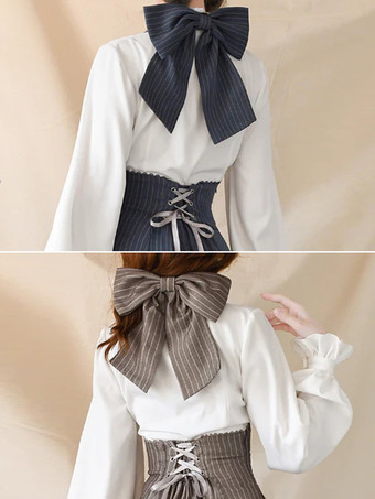 クラシックロリータドレス ポリエステル ノースリーブ ストライプ クラシックレッドロリータドレス