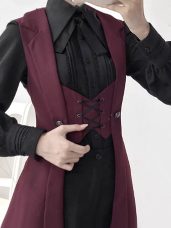 皇子系ロリィタベスト プリンセスロリータレースアップロングベスト ベストのみ