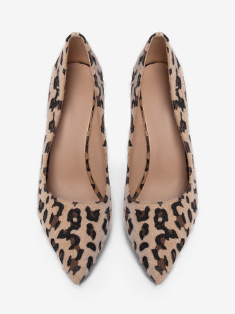 ハイヒール ポインテッドトゥ パンプス ヒョウ柄 ピンヒール マイクロスエード 11cm ヒョウ柄 シューズ プラスサイズシューズ レディース靴 結婚式 二次会 通勤用 仕事 キャバ 卒園式 卒園式
