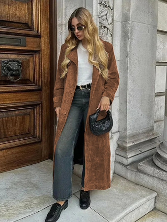 ディープブラウントレンチコート レディース ダブルブレスト オールドマネースタイル クラシックラペル 長袖 オーバーサイズ 春 ロングアウター 2025