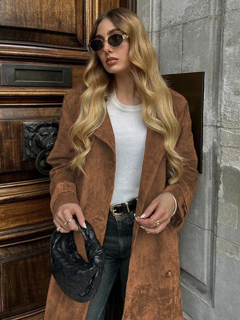 トレンチコート レディース ダブルブレスト オールドマネースタイル クラシックラペル 長袖 オーバーサイズ 春 ロングアウター 2025